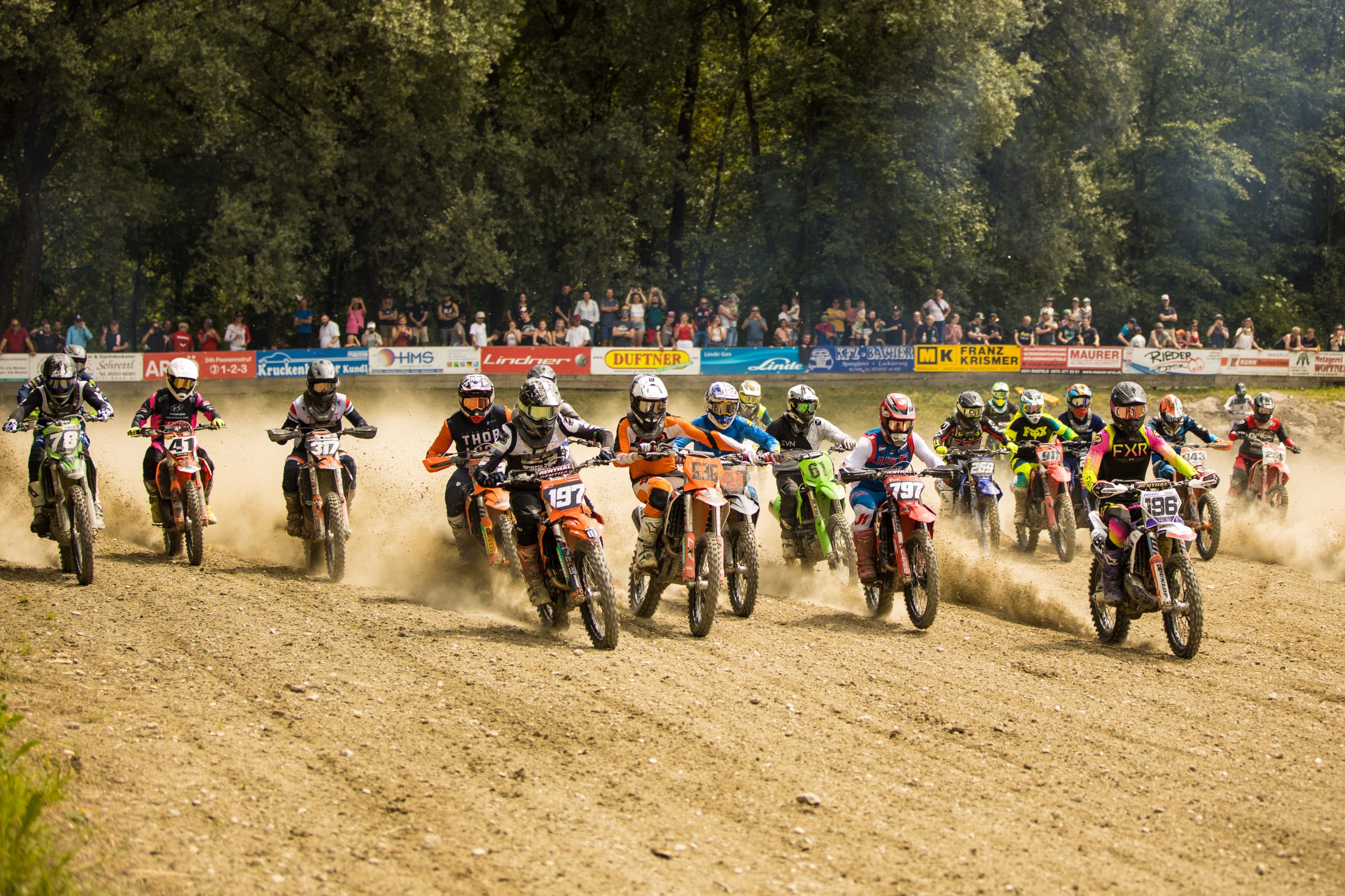 Alpencup Kundl 2024 - Motocross Racers start a race in Kundl Tirol