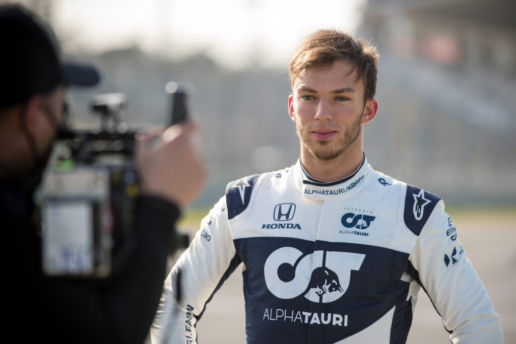 Piere Gasly - Alpha Tauri Shakedown Imola 2021 - Portrait of him being filmed with an Arri Alexa
