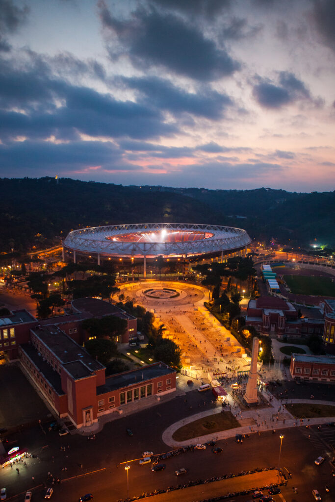 Stadio Olimpico Rome, Italy - Aerial image from helicopter