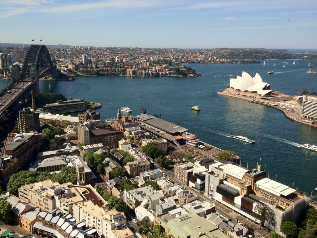 Sydney Hotel view on Opera and Bridge - Red Bull X-Fighters 2011