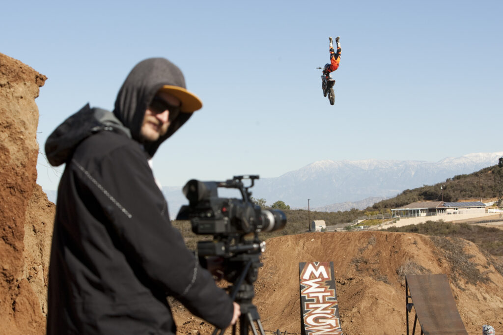Matt Mougel films Javier Villegas at the old Mike Metzger Compound near Temecula California, USA - 2010