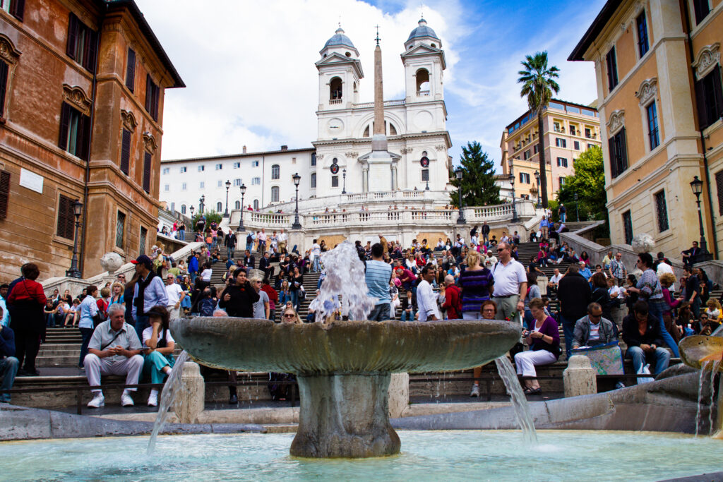 Spanish Steps with foutain in the foreground Rome, Italy